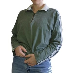 Vintage sage green quarter zip y2k longsleeve